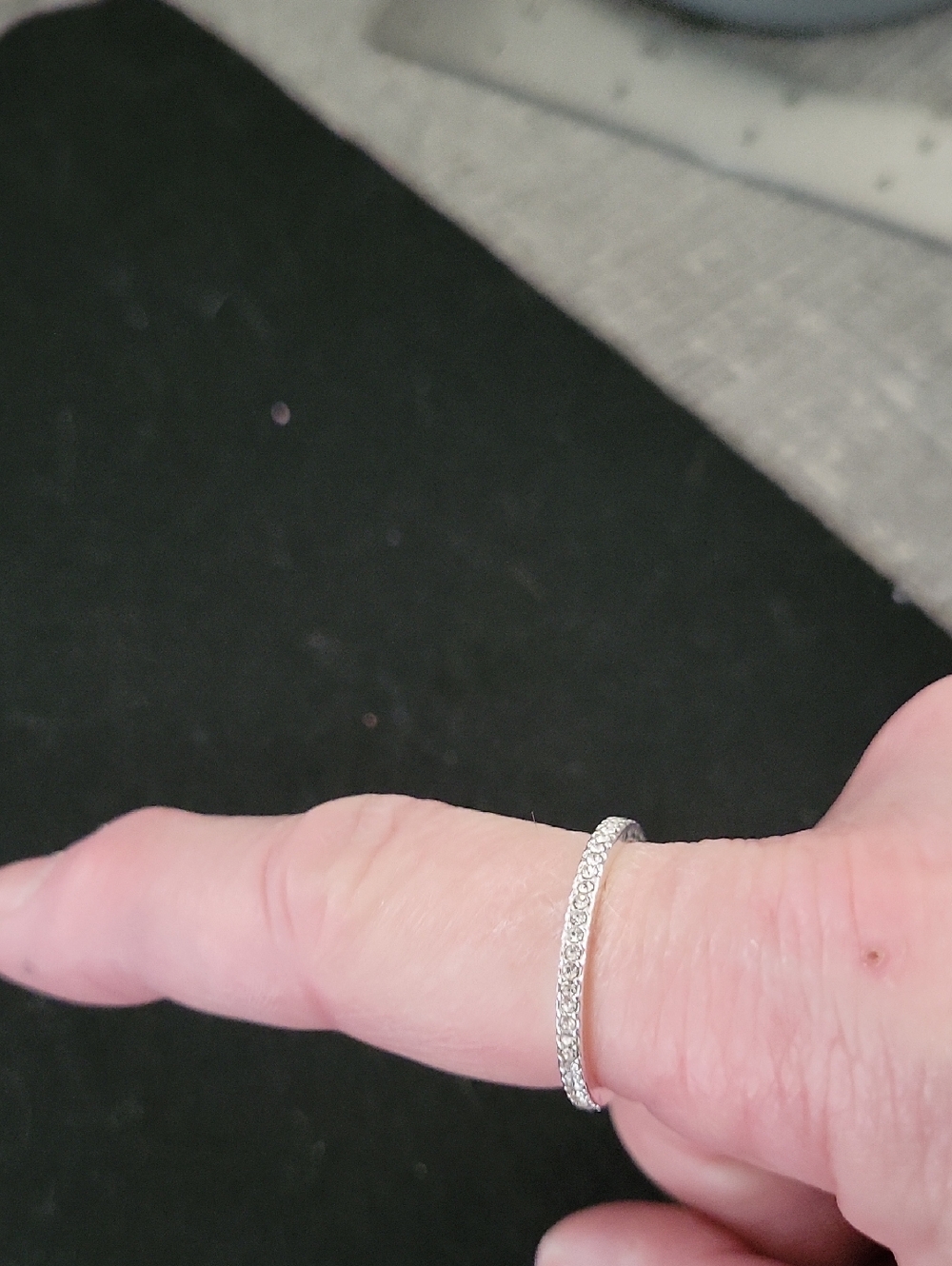 Source Unknown Pavé Crystal Stack Ring - Silver